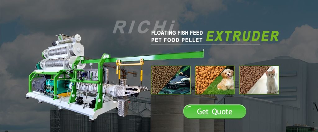 Automatic floating fish feed pellet mill line