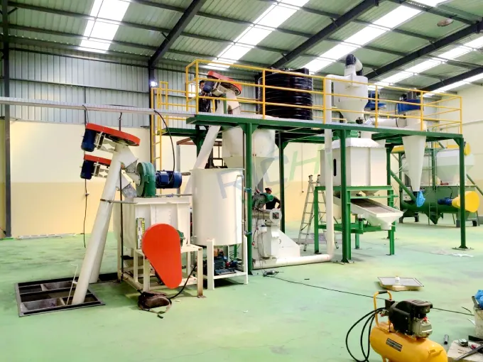 2 T/H livestock animal feed pellet production line project in Cape Verde workshop